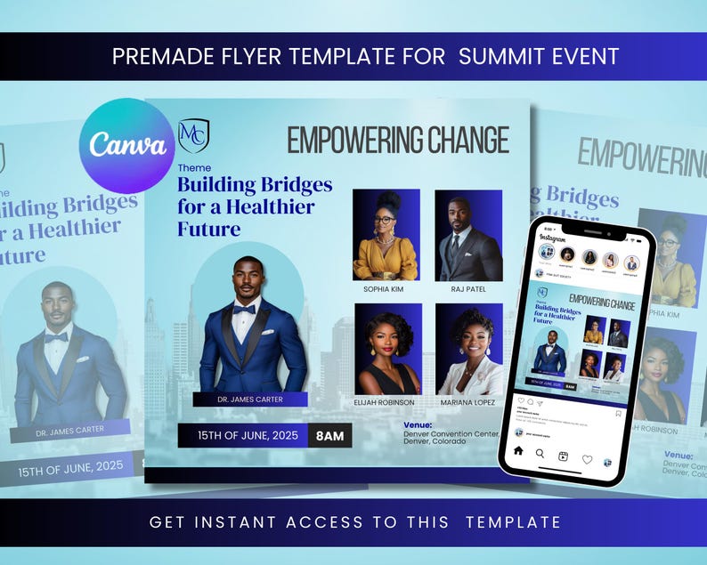 Editable Summit Flyer Template: Canva Event Promotion (digital Download ...