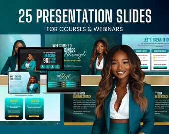 Presentación de coaching empresarial editable de 25 diapositivas / Plantillas de Canva personalizables / Plantilla de presentación transformadora para coaches