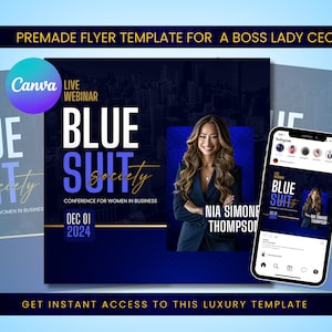 Webinar Flyer Template: Women&#39;s Business Masterclass (Digital Download)