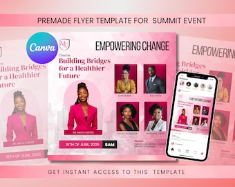 Editable Summit Flyer Template: Canva Event Promotion (Digital Download)
