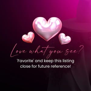 Puede incluir: Gr&aacute;fico digital con tres corazones rosas sobre un fondo oscuro con degradado rosa. El texto dice: "&iquest;Te gusta? 'Favorito' y guarda este anuncio para futuras consultas."