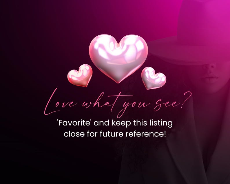 Puede incluir: Gr&aacute;fico digital con tres corazones rosas sobre un fondo oscuro con degradado rosa. El texto dice: "&iquest;Te gusta? 'Favorito' y guarda este anuncio para futuras consultas."