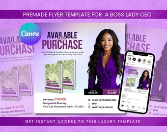 DIY Canva Ebook  Flyer Template | Business Book | Violet and White