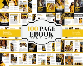 Canva eBook Template – 100 Page Yellow, Black & White Layout
