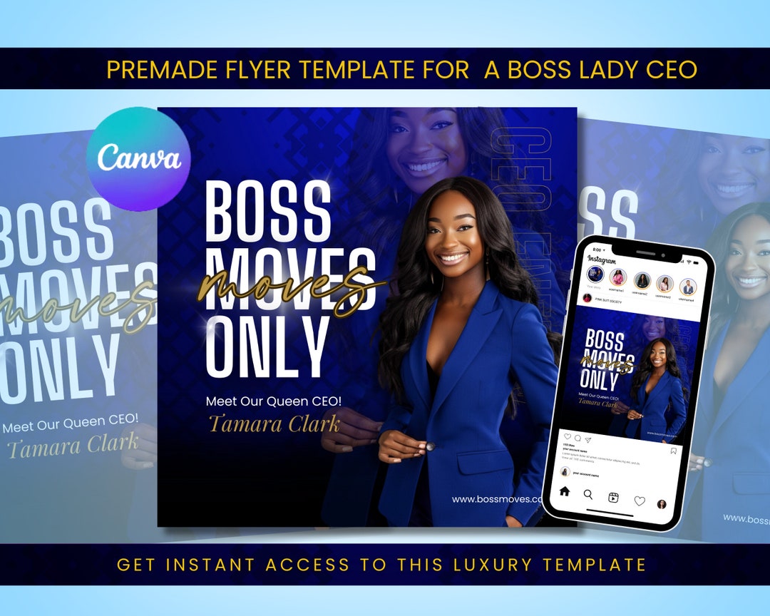 Royal Blue Boss CEO Flyer Template: Luxury Business Coaching (digital ...