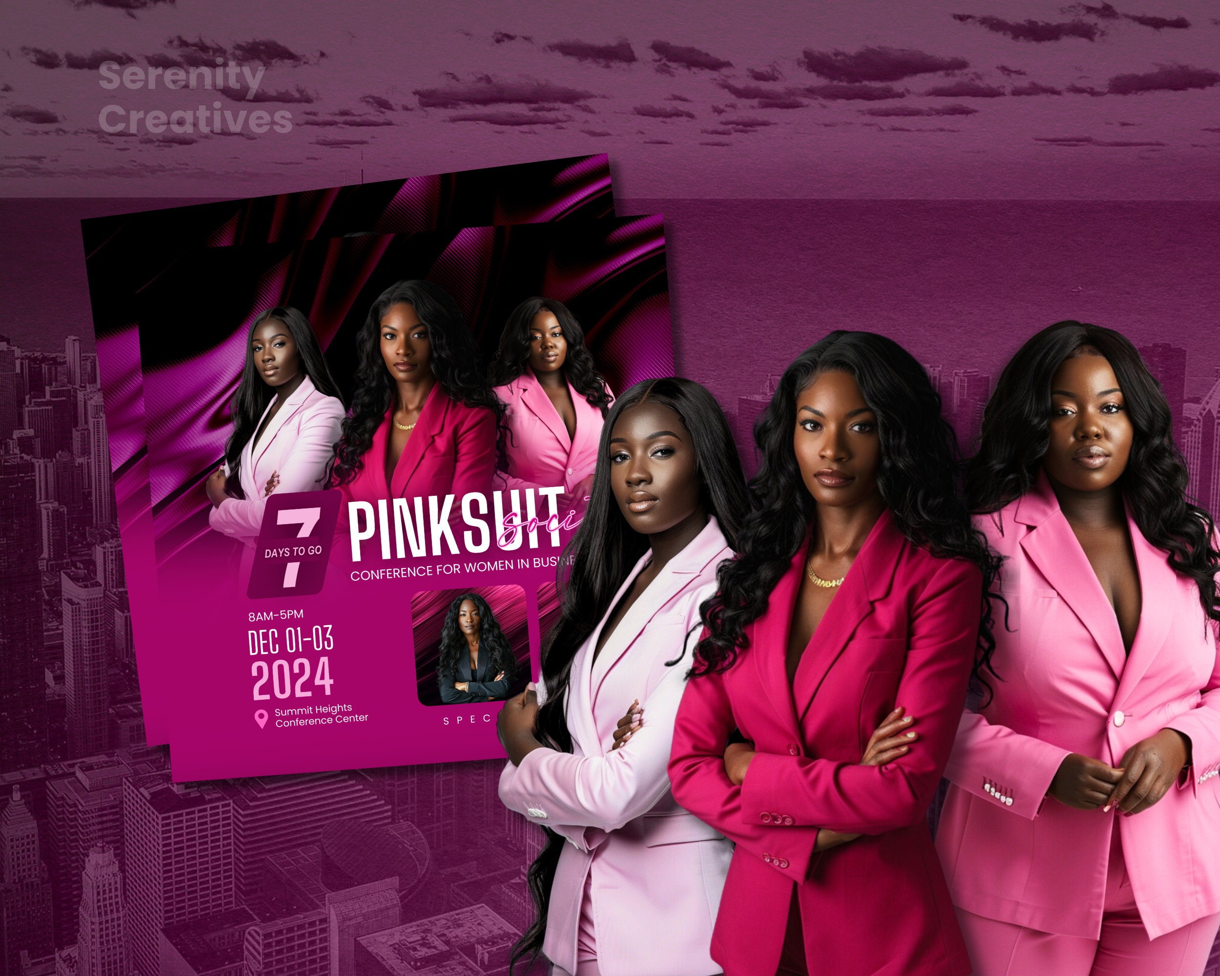 Pink Conference Flyer: Boss CEO Event, Canva Template - Etsy