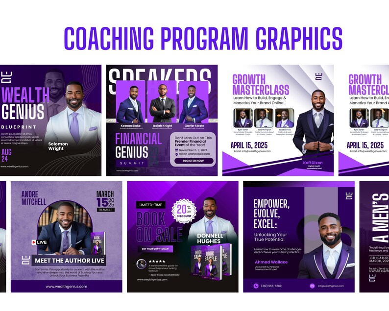 Coaching Graphics Report Coaching & Leadership Flyer Templates | 20-in-1 Male Event Bundle ...