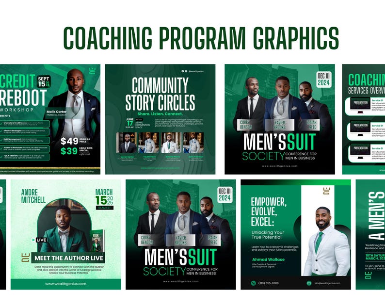 20-in-1 Male Coaching Bundle | Workshop and Event Flyer Templates for ...