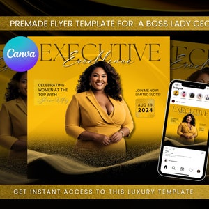 Women's Empowerment Workshop Flyer: Yellow & Black Executive Template