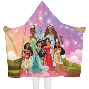 Personalized Princess Hooded Towel, Princess Birthday Girl Towel, Bath Pool Summer Beach Trip, Girl Trip, Summer Gift for her, Black Girl
