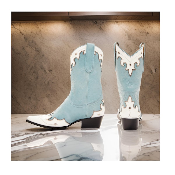 Striking Vibrant Blue Womens Bluebelle Pointed Toe Western Boots (Medium Sizes)