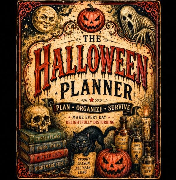 Vintage Horror Halloween Digital Planner