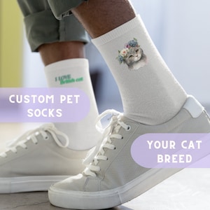 Calzini personalizzati con foto per animali domestici Calzini personalizzati per animali domestici di razza di gatto Calzini personalizzati per gatti Calzini personalizzati per cani Regali per lei Regali per lui Regalo per gli amanti degli animali domestici