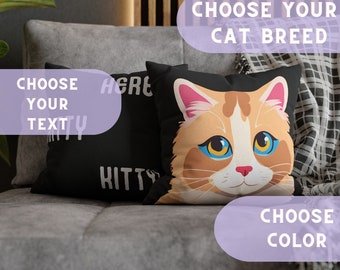 Almohada de PET personalizada / Raza de gato/perro personalizada / Texto personalizado / Almohada de foto para amantes de las mascotas Fundas de almohadas Almohada de diseño de gato Almohada para mascotas para gato