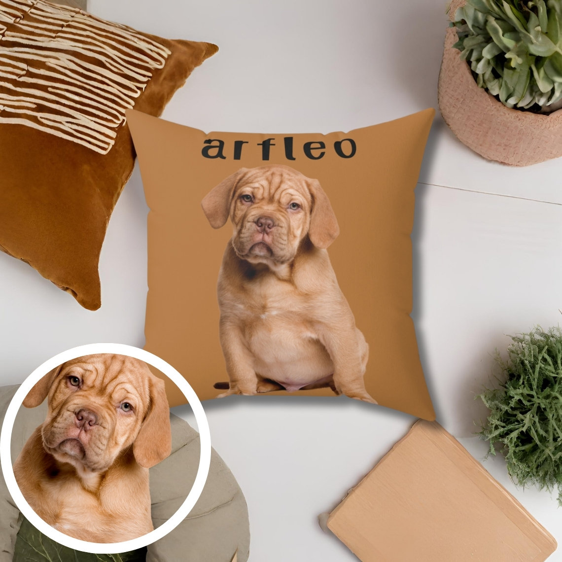 Personalized pet pillow custom cat dog photo custom name photo pillow