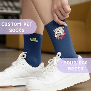 Custom Pet Photo Socks Dog Breed Personalized Pet Socks Custom Dog Socks Custom Dog Socks Gifts For Her Gifts For Him Pets Lovers Gift