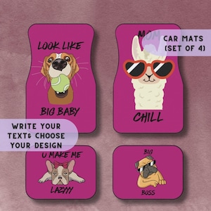 Personalized CUSTOM Car Mats Set of 4 Car mats full set Car floor mats for men Car mats gift Car Mats for teens Car mats for Her Car pet mat