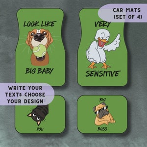 Personalized CUSTOM Car Mats Set of 4 Car mats full set Car mats for men Car mats gift Car Mats for teens Car mats for Her Car Floor Mats