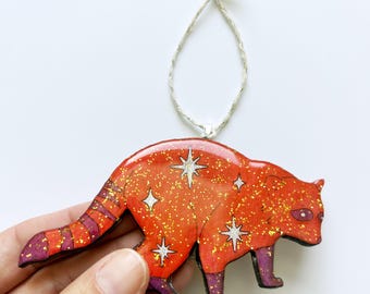 Raccoon Wooden Ornament- Made to Order