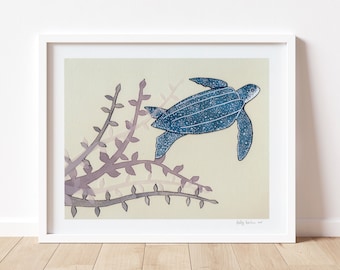 Departure - Leatherback Sea Turtle Print, Unframed