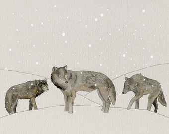 Winter Wolves print