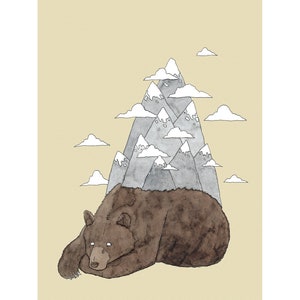 Mountain Maker -brown bear stampa