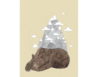 Mountain Maker -brown bear print