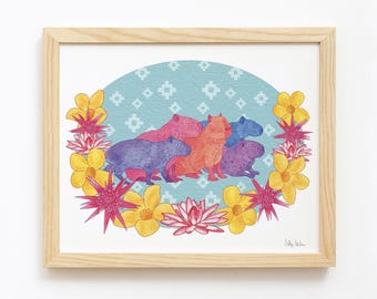 Capybaras Print, unframed