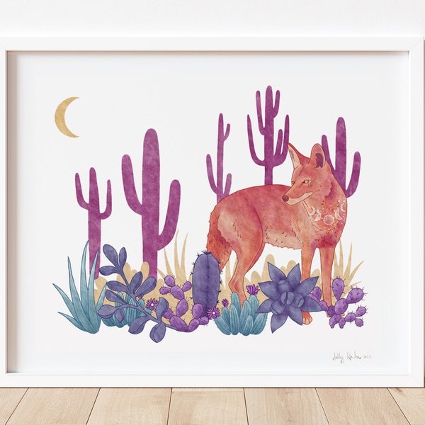 Desert Coyote Print, unframed