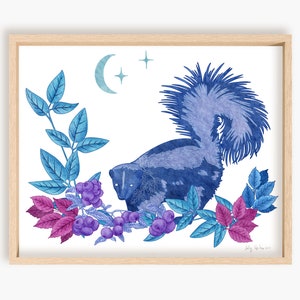 Moonlight Skunk Print, unframed image 1