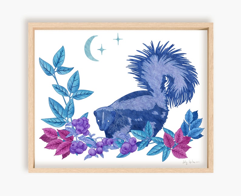 Moonlight Skunk Print, unframed image 1