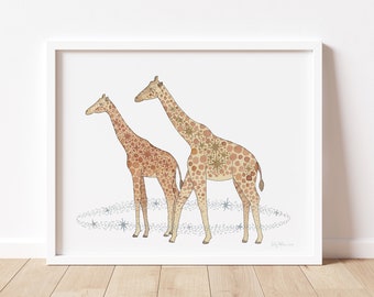 Sidekicks - Giraffe Print, unframed