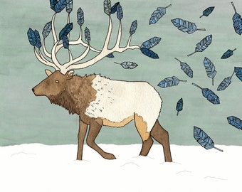 Out with the Old - Elk Print