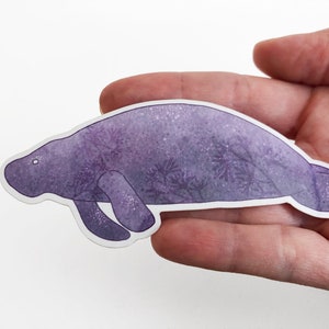 Purple Manatee Vinyl Sticker