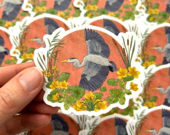 Great Blue Heron Vinyl Sticker