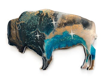 Custom Bison Resin Wall Hanging