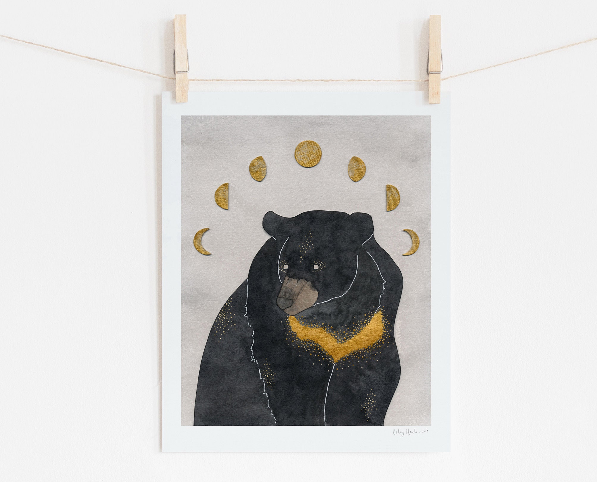 Moon Bear Print - Etsy