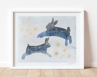 Rabbit Constellation print, unframed