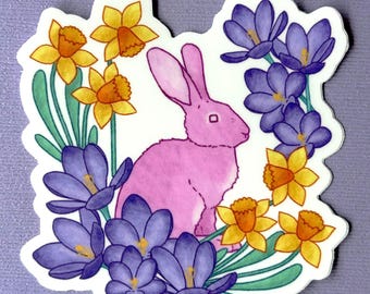 Spring Rabbit Vinyl Sticker