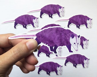 Purple Opossum Vinyl Sticker