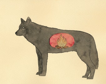 Fervor- Black Wolf print