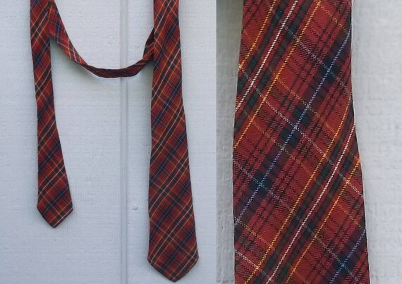 Vintage 40s Swing Era Red Wool Tartan Plaid Men's