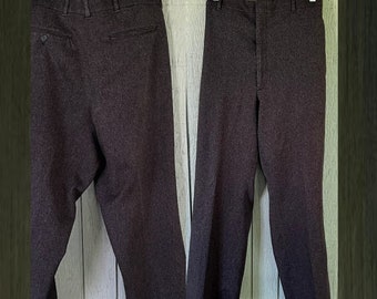 Vintage 70s Polyester Pants ~ FLEXSLAX Perma-Prest Men's Sz 36 Waist Charcoal Gray ~ Slacks ~ 29" Inseam