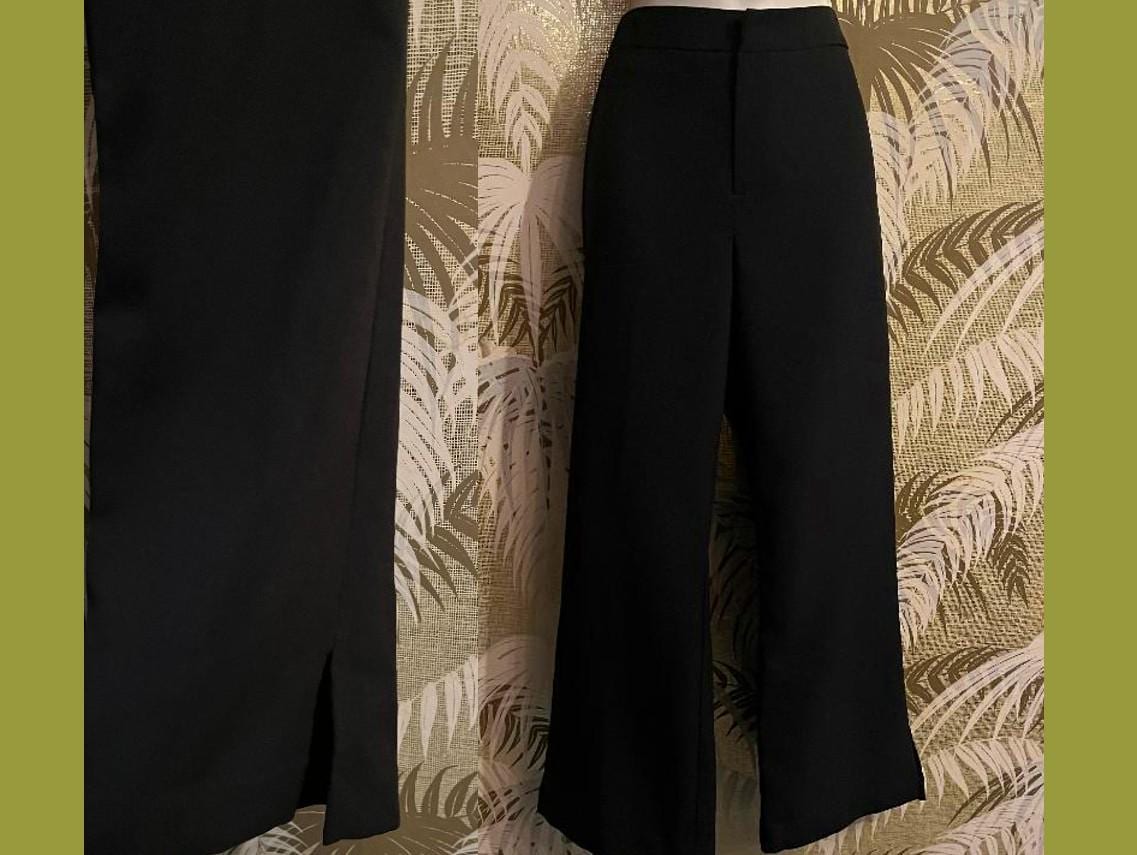 パンツ a machine antique slacks black Men's Retro Vintage Black Tuxedo Pants Satin Stripe Tapered