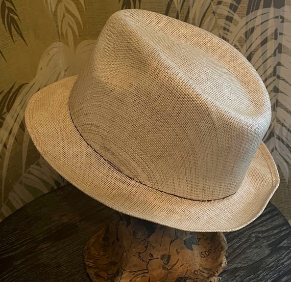 SOM-HER Mens Size M Lightweight Straw Fedora Hat … - image 2