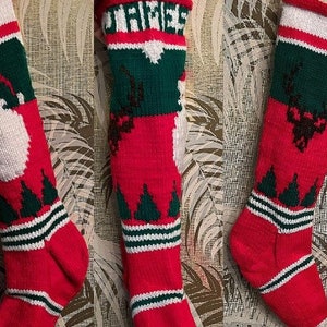 Handknit JAMES Personalized Christmas Stocking ~ monogram / Handmade Xmas monogrammed Song