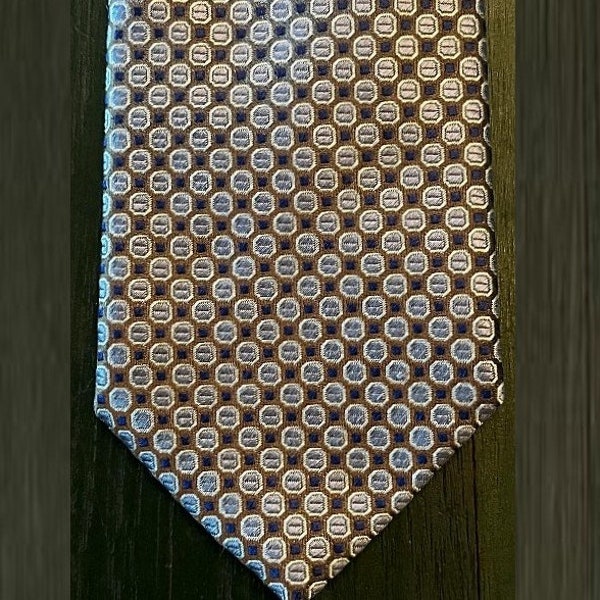 Hugo Boss Vintage Mens Silk Necktie Tie Made In Italy ~ Designer Necktie 80s to 90s / Gray Black Mauve
