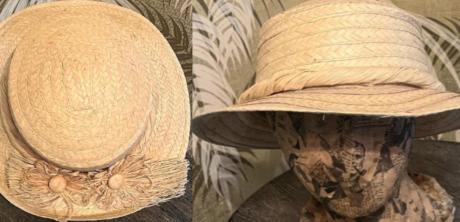 1980s Straw Hat - Etsy