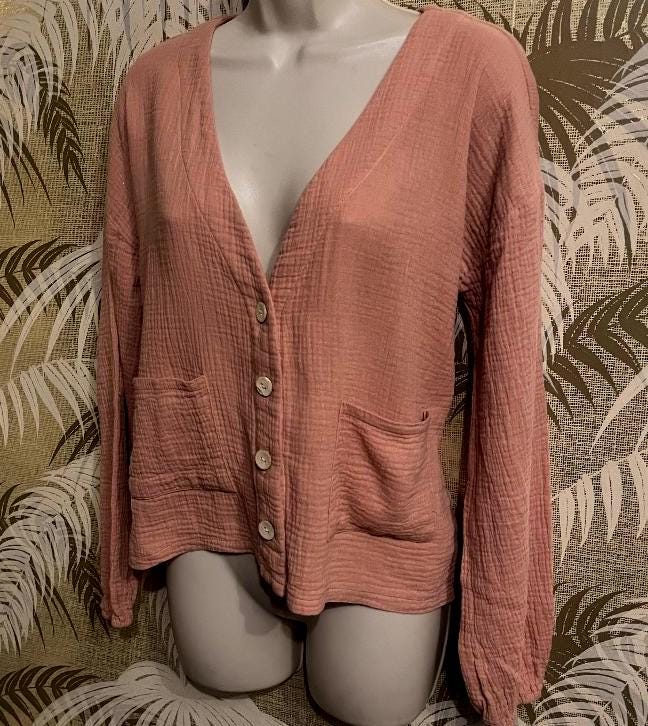 Crinkle Cotton Cardigan - Etsy