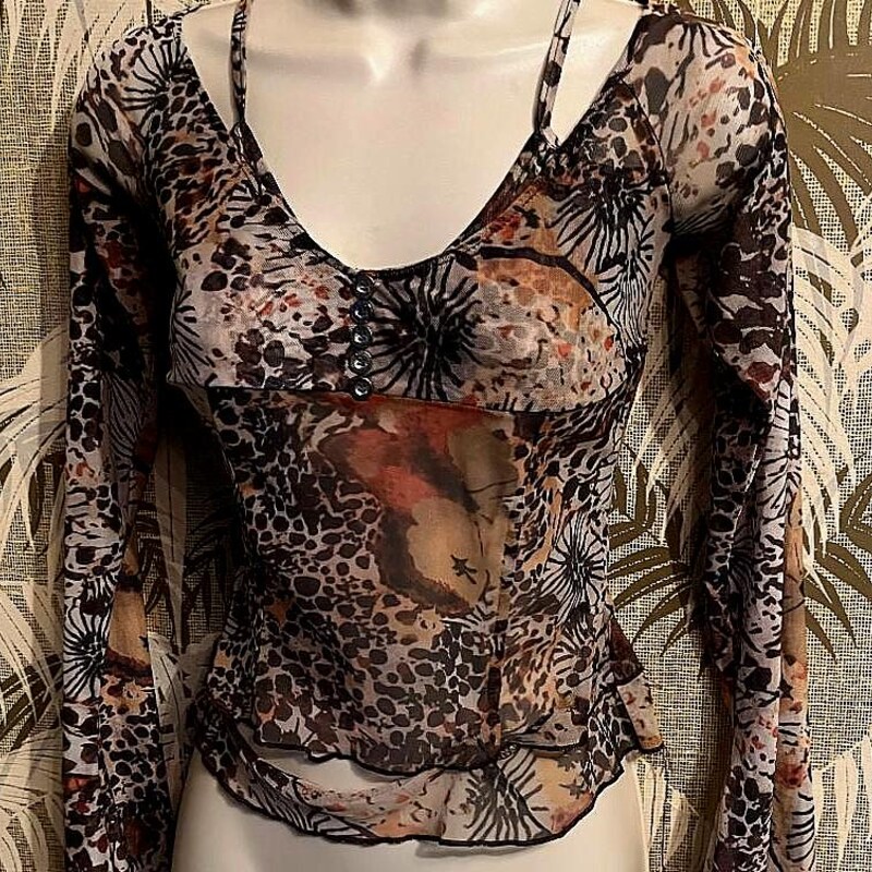 90s Grunge Knit Mesh Long Sleeve Top (S) main image 0